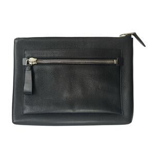 rare Tom Ford Buckley Man Bag Black Pebbled Leather Portfolio Clutch